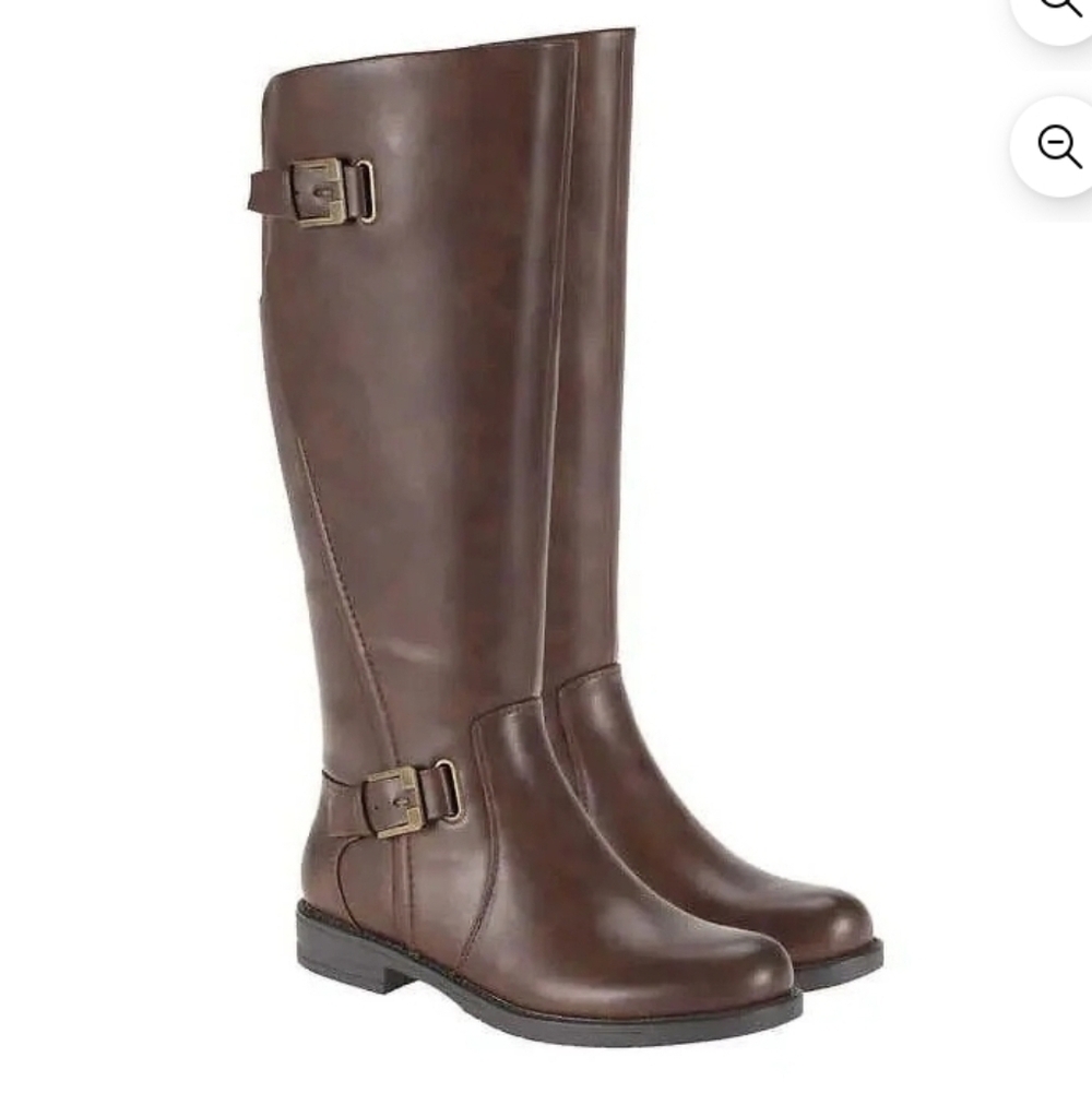 Baretraps Women's Carmen Riding Buckle Zip-Up Boots Brown